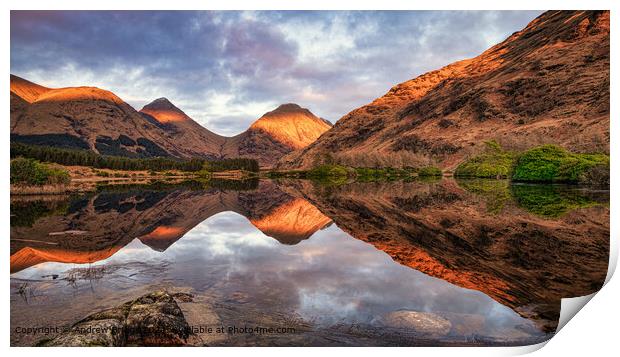 Lochan Urr Sunset, Scotland Print by Andrew Briggs