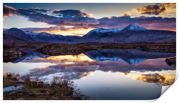 Sunset at Rannoch Moor, Scotland Print by Andrew Briggs