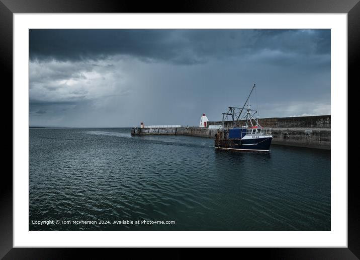 Burghead Harbour Fishing Boat Framed Mounted Print by Tom McPherson