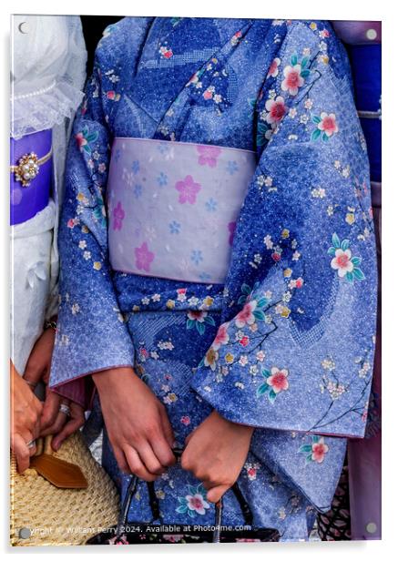 Colorful Kimonos at Kiyomizu Kyoto Japan Acrylic by William Perry