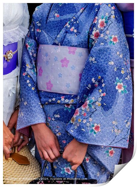 Colorful Kimonos at Kiyomizu Kyoto Japan Print by William Perry