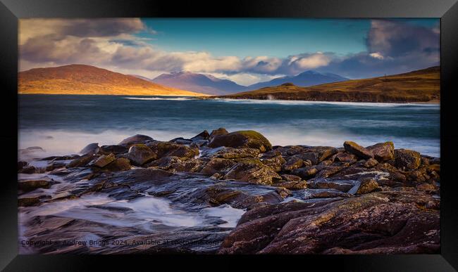 Golden Coastline Isle of Harris Framed Print by Andrew Briggs