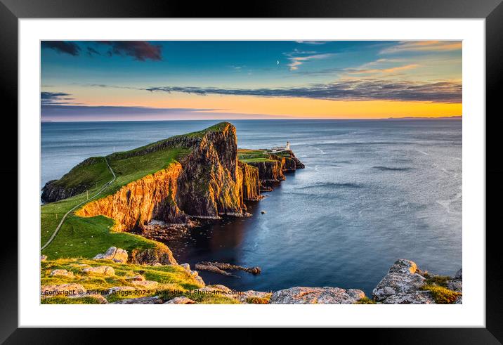 Neist Point sunset, Isle of Skye Framed Mounted Print by Andrew Briggs