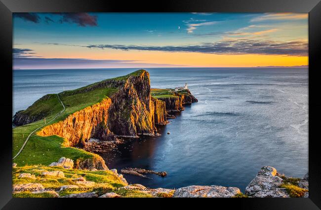 Neist Point sunset, Isle of Skye Framed Print by Andrew Briggs