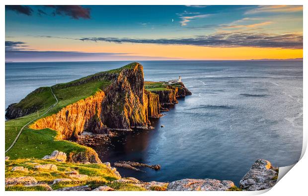 Neist Point sunset, Isle of Skye Print by Andrew Briggs