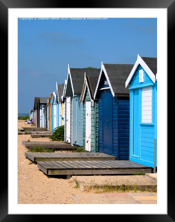 Mersea Island Beach Huts Framed Mounted Print by Stephen Hamer