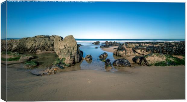 Long Exposure Seascape Lossiemouth Canvas Print by Tom McPherson