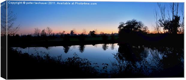 Dusk on Reflection Canvas Print by peter tachauer