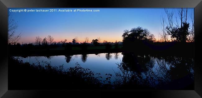Dusk on Reflection Framed Print by peter tachauer