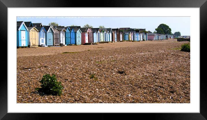 Vibrant Beach Huts West Mersea Framed Mounted Print by Stephen Hamer