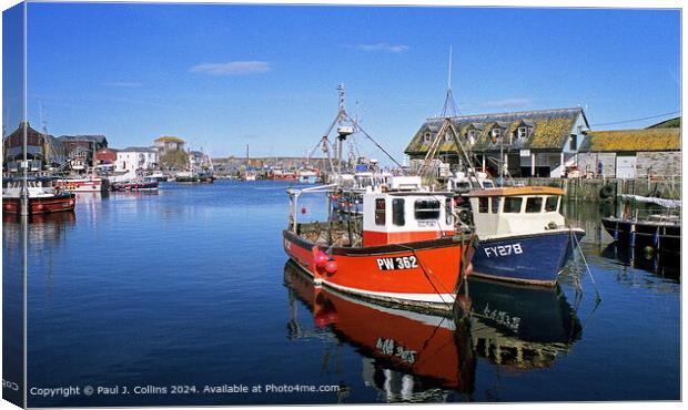 Mevagissey Harbour Canvas Print by Paul J. Collins