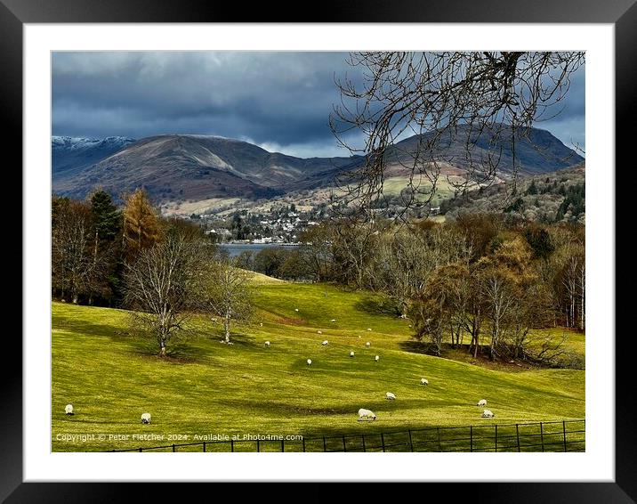 Low Wray Ambleside Landscape Framed Mounted Print by Peter Fletcher