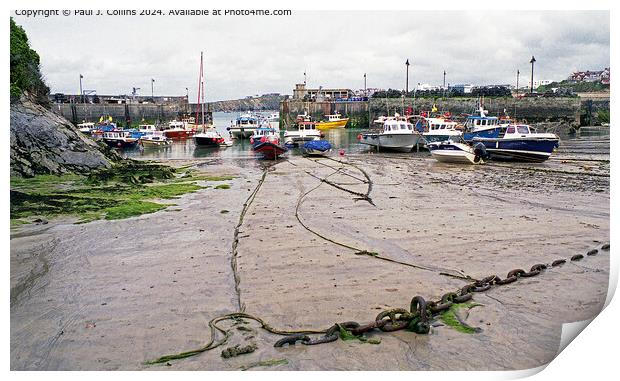 Harbour Moorings Print by Paul J. Collins