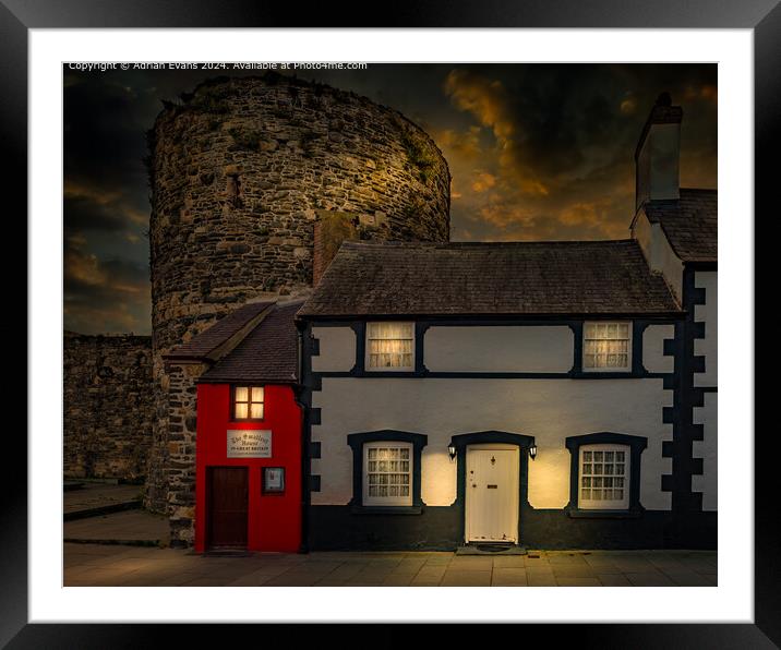 Smallest House Conwy Framed Mounted Print by Adrian Evans
