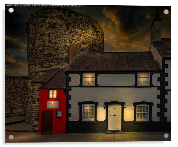 Smallest House Conwy Acrylic by Adrian Evans