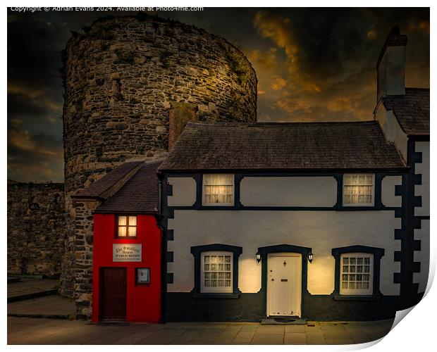 Smallest House Conwy Print by Adrian Evans