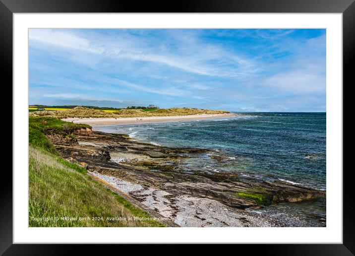 Seahouses Coastal Walk Sand and Sea Framed Mounted Print by Michael Birch