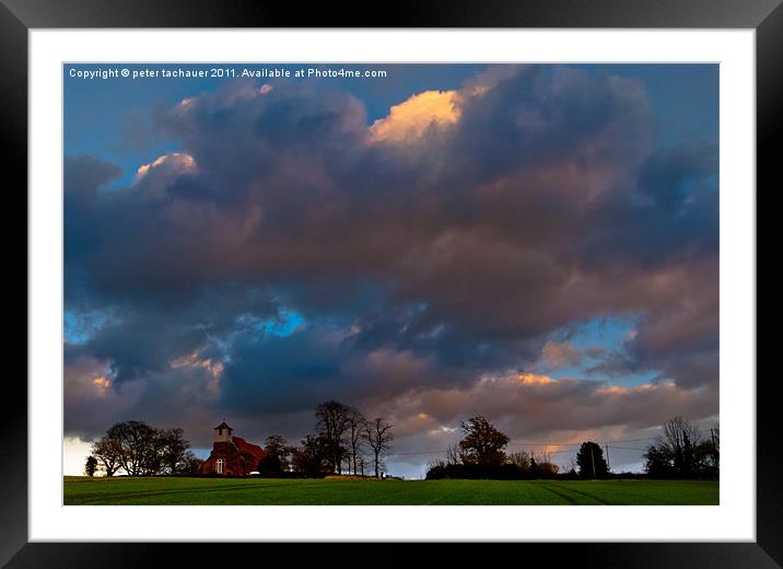 Small Church....Big Sky Framed Mounted Print by peter tachauer