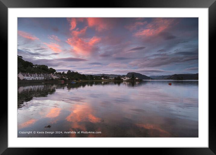 Picturesque Plockton Dusk Reflections Framed Mounted Print by Kasia Design