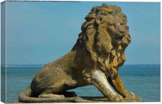 Stone Lion Canvas Print by Mark Chesters
