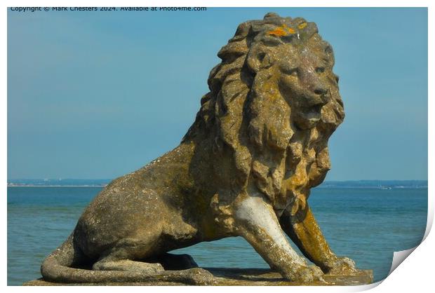 Stone Lion Print by Mark Chesters