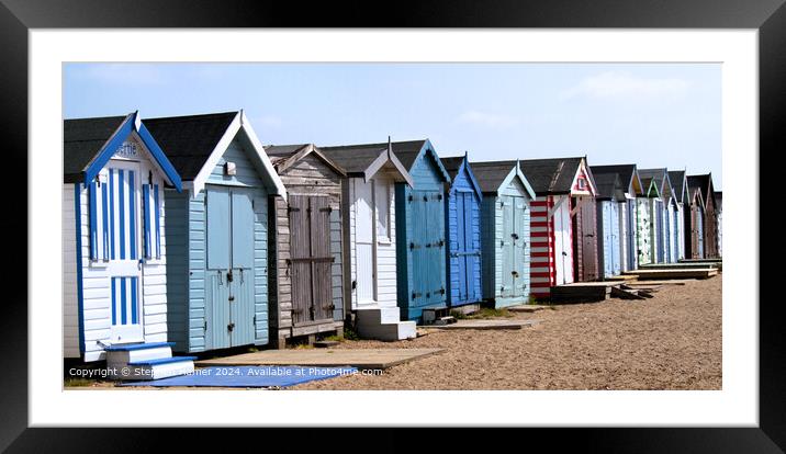 colourful beach huts Framed Mounted Print by Stephen Hamer
