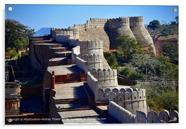 The Great Wall of India. THE WALL THAT SURROUNDS THE ancient fort of Kumbhalgarh castle in India Acrylic by PhotOvation-Akshay Thaker