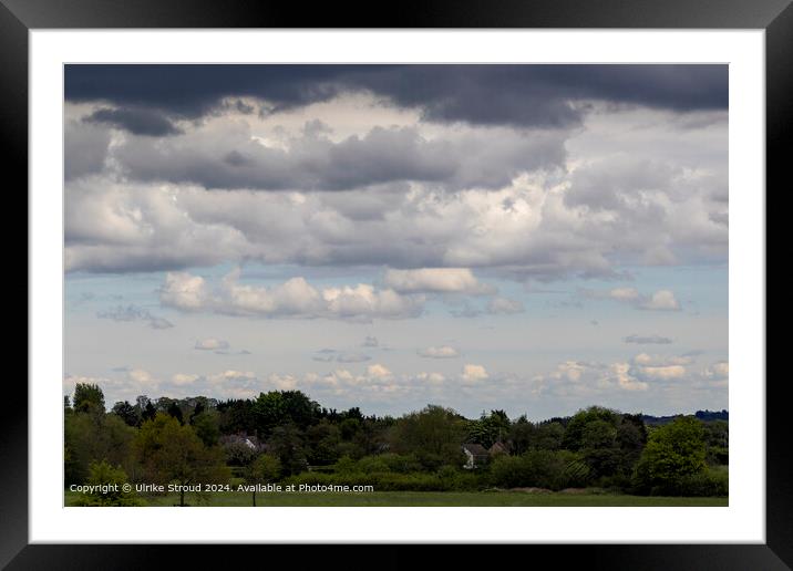 Dramatic skies on a previous sunny spring day  Framed Mounted Print by Ulrike Stroud