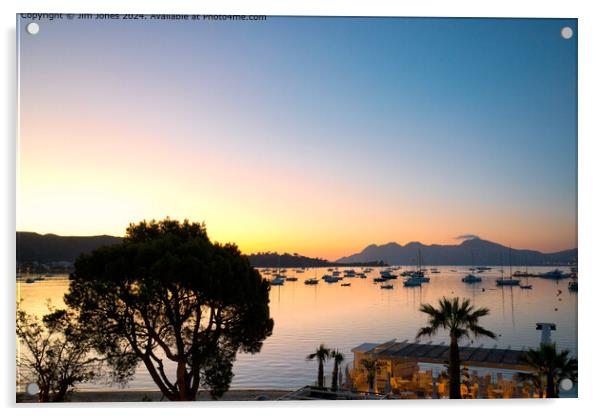 Sunrise over the Bay of Pollensa, Majorca Acrylic by Jim Jones