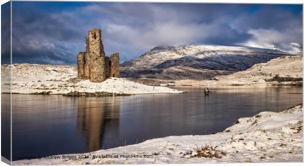 Ardvreck Castle in the Scottish Highlands Canvas Print by Andrew Briggs