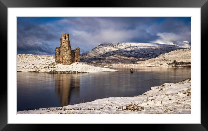 Ardvreck Castle in the Scottish Highlands Framed Mounted Print by Andrew Briggs