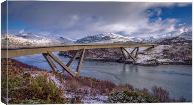 Winter at Kylesku Bridge in the Scottish Highlands Canvas Print by Andrew Briggs