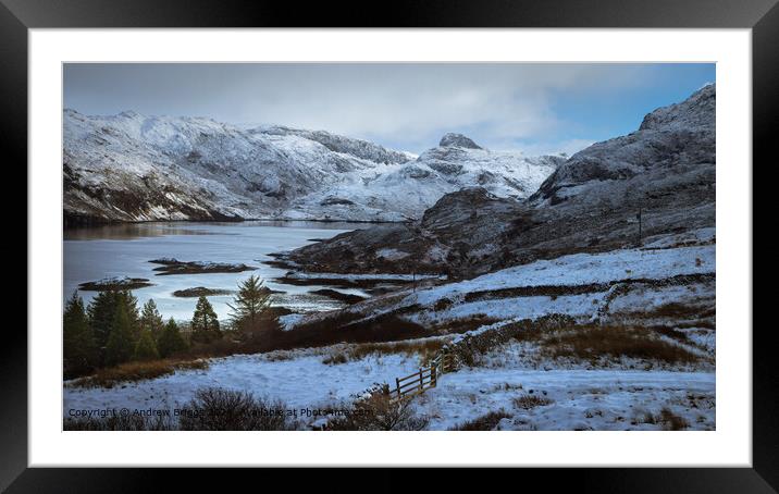 A winter wonderland in the Scottish Highlands. Framed Mounted Print by Andrew Briggs