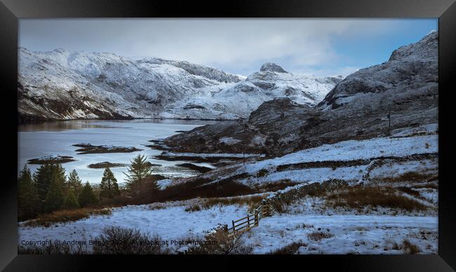 A winter wonderland in the Scottish Highlands. Framed Print by Andrew Briggs