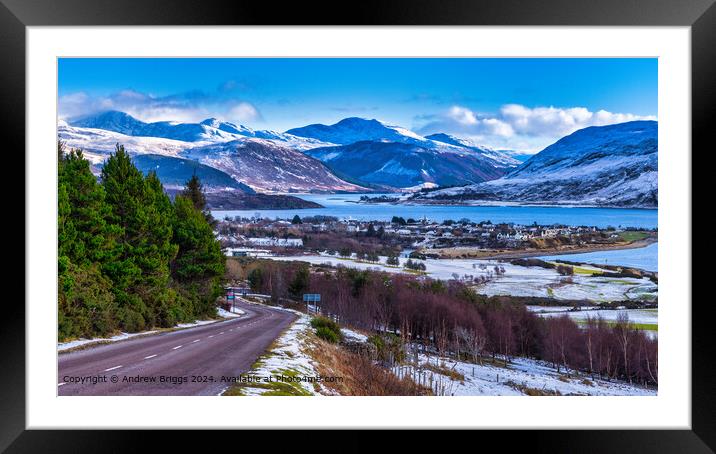 Winter in Ullapool in the northern highlands of Sc Framed Mounted Print by Andrew Briggs
