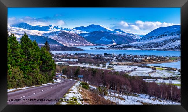 Winter in Ullapool in the northern highlands of Sc Framed Print by Andrew Briggs