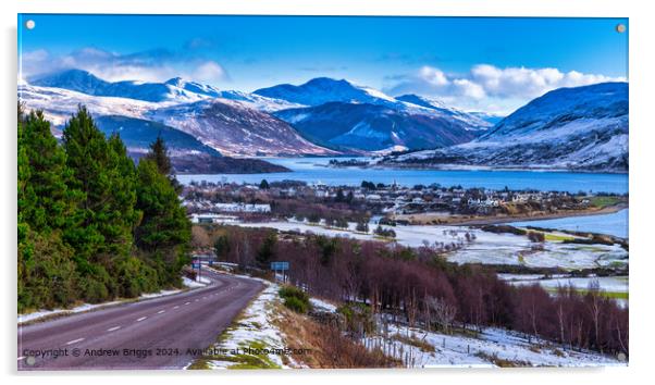 Winter in Ullapool in the northern highlands of Sc Acrylic by Andrew Briggs