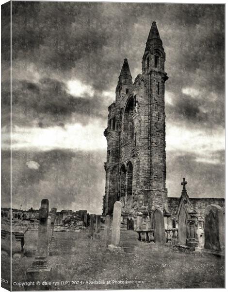 moodiness at saint andrews b&w shot Canvas Print by dale rys (LP)