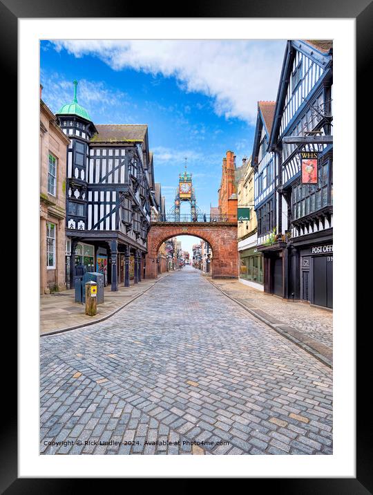 Eastgate Clock Chester Framed Mounted Print by Rick Lindley