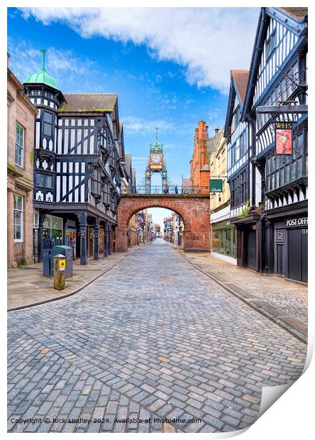 Eastgate Clock Chester Print by Rick Lindley