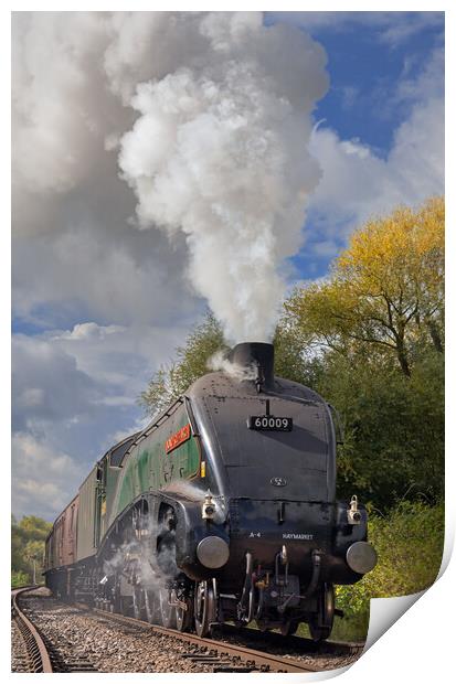 Powerful steam locomotive approaching at speed Print by Ian Duffield