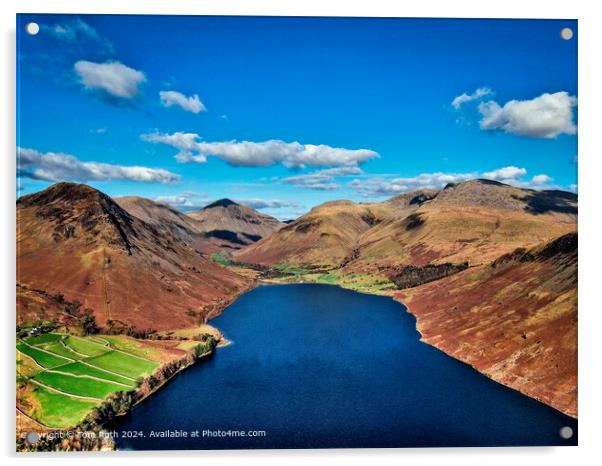 Wastwater Lake and Scafell Pike Acrylic by Tom Roth