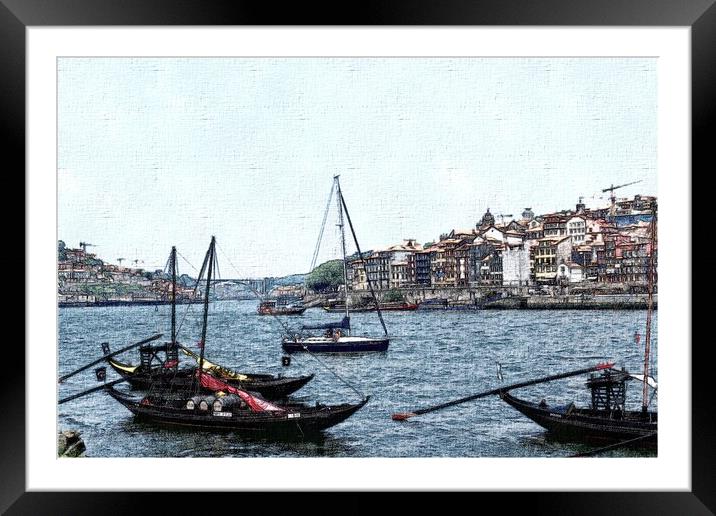 Porto cityscape Framed Mounted Print by Steve Painter