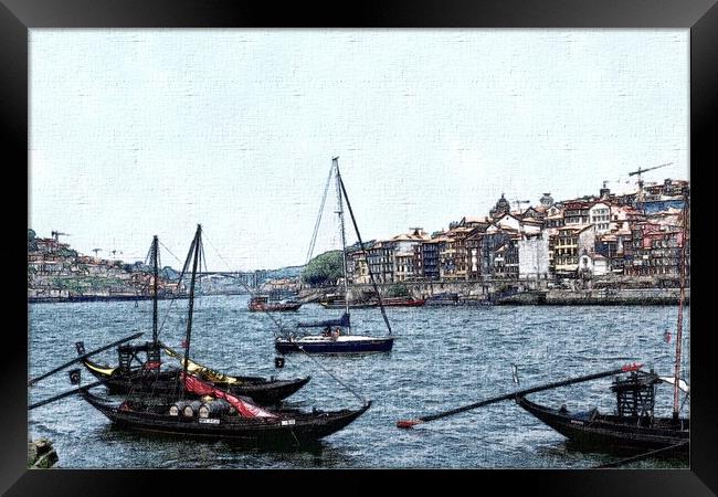 Porto cityscape Framed Print by Steve Painter