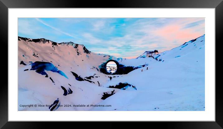 Ice Hole Landscape Panorama Framed Mounted Print by Alice Rose Lenton