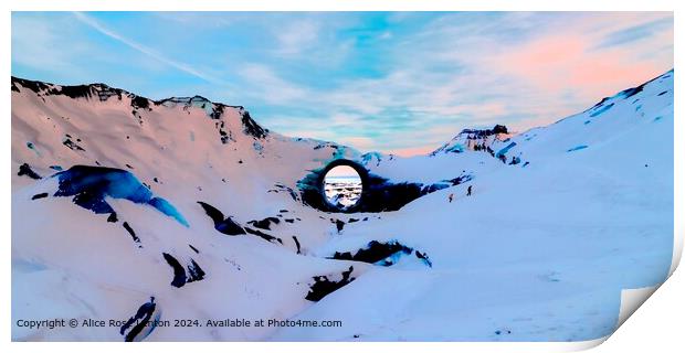 Ice Hole Landscape Panorama Print by Alice Rose Lenton