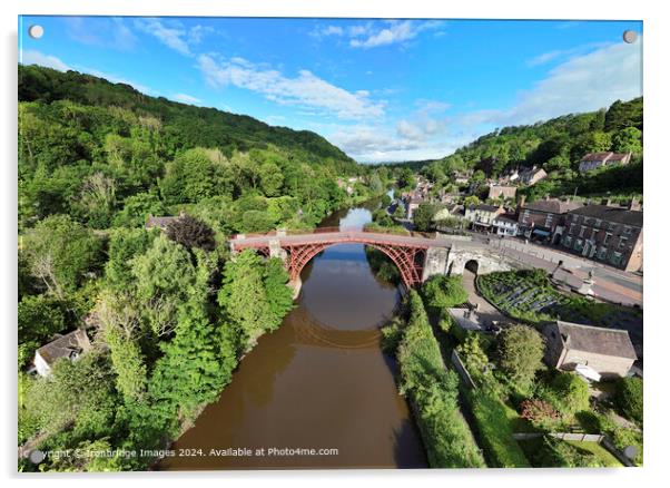 Iron bridge panorama Acrylic by Ironbridge Images