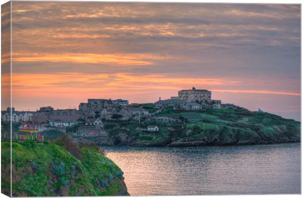 Newquay Sunset Canvas Print by Alison Chambers