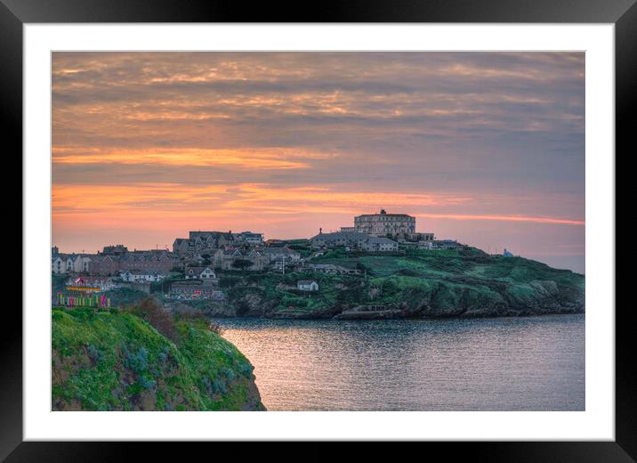 Newquay Sunset Framed Mounted Print by Alison Chambers
