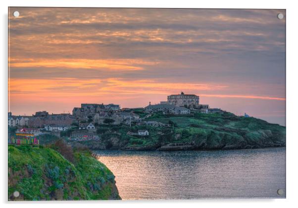 Newquay Sunset Acrylic by Alison Chambers